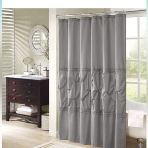 Shower curtain ruffled